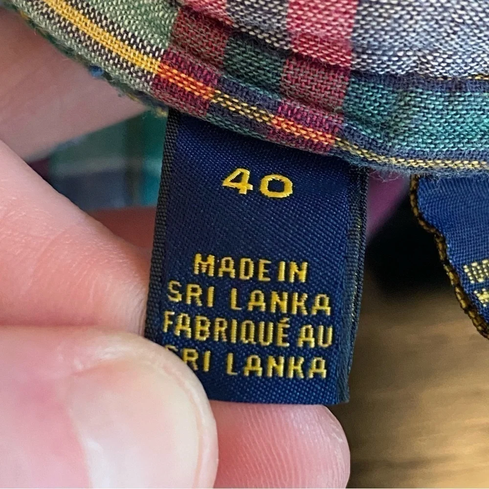 Polo Ralph Lauren Shorts Mens Size 40 Straight Fit India Madras Multicolor Plaid